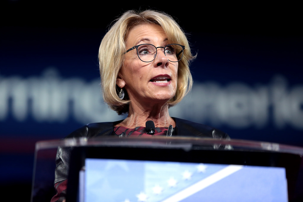 U.S. Secretary of Education, Betsy DeVos at the 2017 Political Action Conference.
