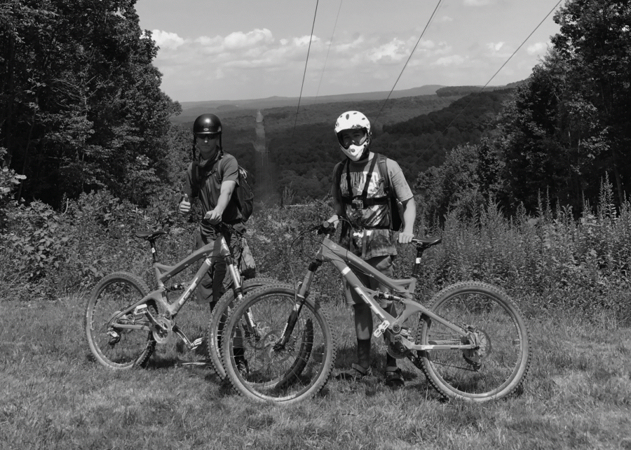 Cole Raymond (right) with fellow scout on his trip in West Virginia.