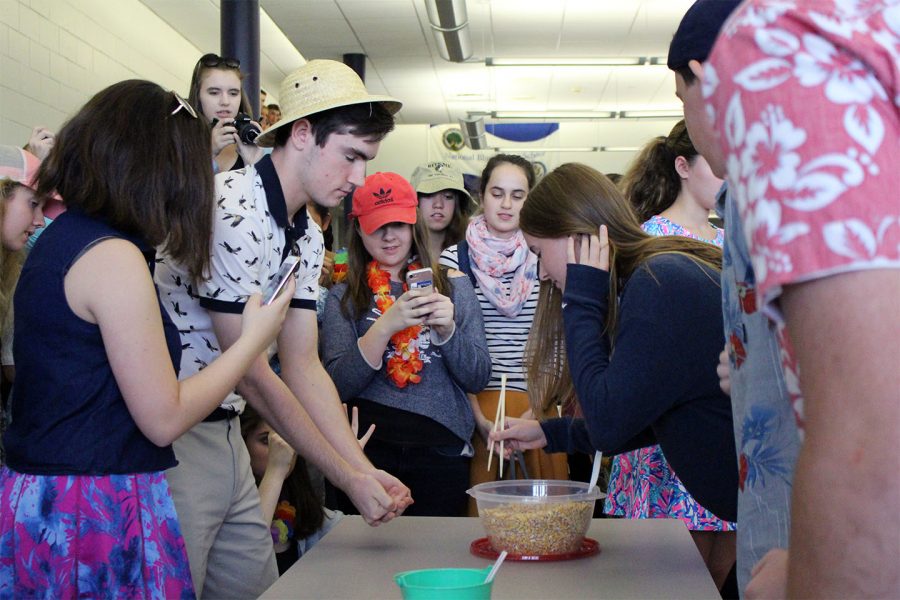 Teams of four competed in a series of events during the Minute to Win It lunchtime competition.