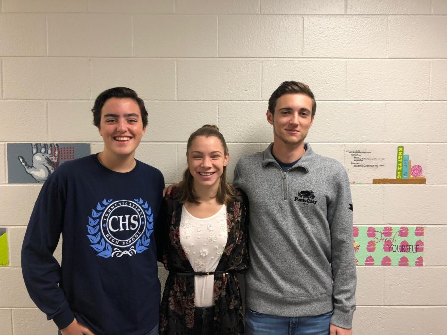 Seniors, from left, Liam Marshall of Sea Girt, Erica Sammarco of Colts Neck and Anthony Sasso of Colts Neck won the 2018 Congressional App Challenge with their app, BrainHack.