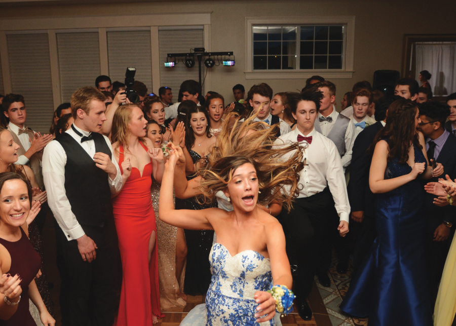 Students dance at CHS prom on May 11, 2018 at Trump National Golf Course.