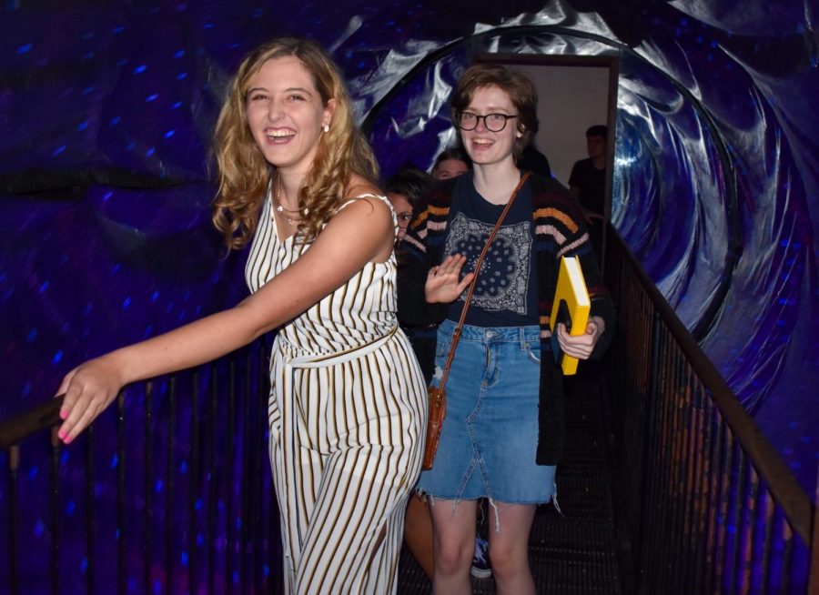 Seniors Ainsley Vetter of Wall and Emily Madeira of Howell walk through a section of Ripleys Believe it or Not museum. 