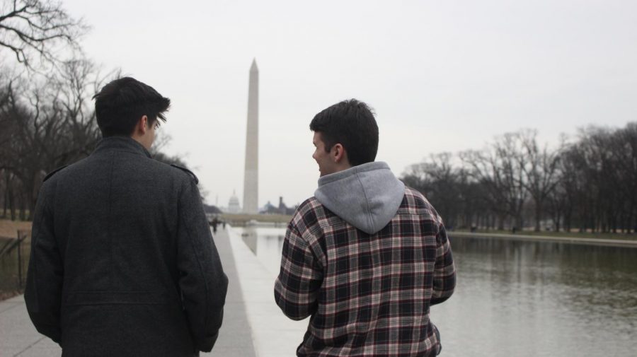 Seniors Dane Tedder of Ocean and Vaughn Battista of Tinton Falls on a JSA trip in Washington DC.
