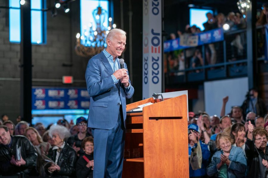 Joe+Biden+addresses+supporters+at+an+event+in+Des+Moines%2C+Iowa%2C+on+May+1%2C+2019%2C+just+days+after+announcing+his+candidacy+for+president.+After+spending+100+days+in+office%2C+his+record+is+being+carefully+scrutinized+by+Americans+to+see+if+he+has+accomplished+what+he+said+he+would.