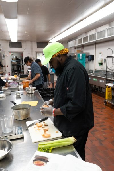 Second chance student Brandon Bridges prepares a dish during his stay at the program.