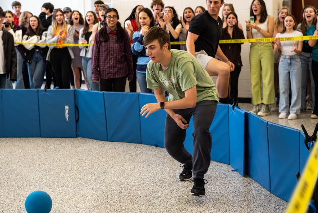 CHS students engage in competitive rounds of gaga ball during lunch.