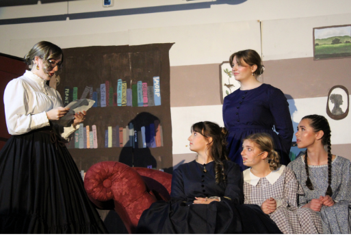 The cast of “Little Women” Avery Decker, Liza Madore, Molly McCarthy, Juliana Harary and Charlotte Mathias perform on opening night.