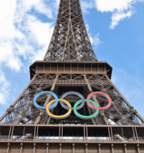 “Olympic rings on the Eiffel Tower 2024 (4)” by Ibex73 is licensed under CC BY 4.0.