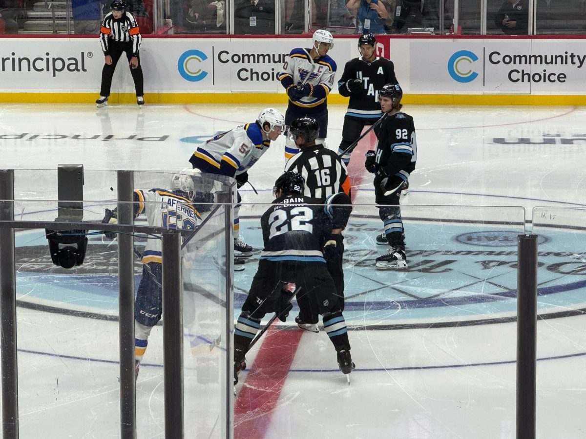 Utah Hockey Club plays their first game against the St. Louis Blues in Des Moines, Iowa. “NHL-Utah-STL-Des-Moines2024” by Jar-Lar is licensed under CC BY-SA 4.0.