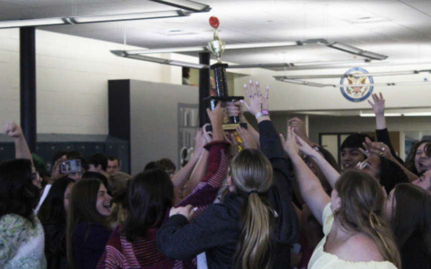 Seniors claim Fall Spirit Week trophy for the fifth time in a row on Nov. 1.